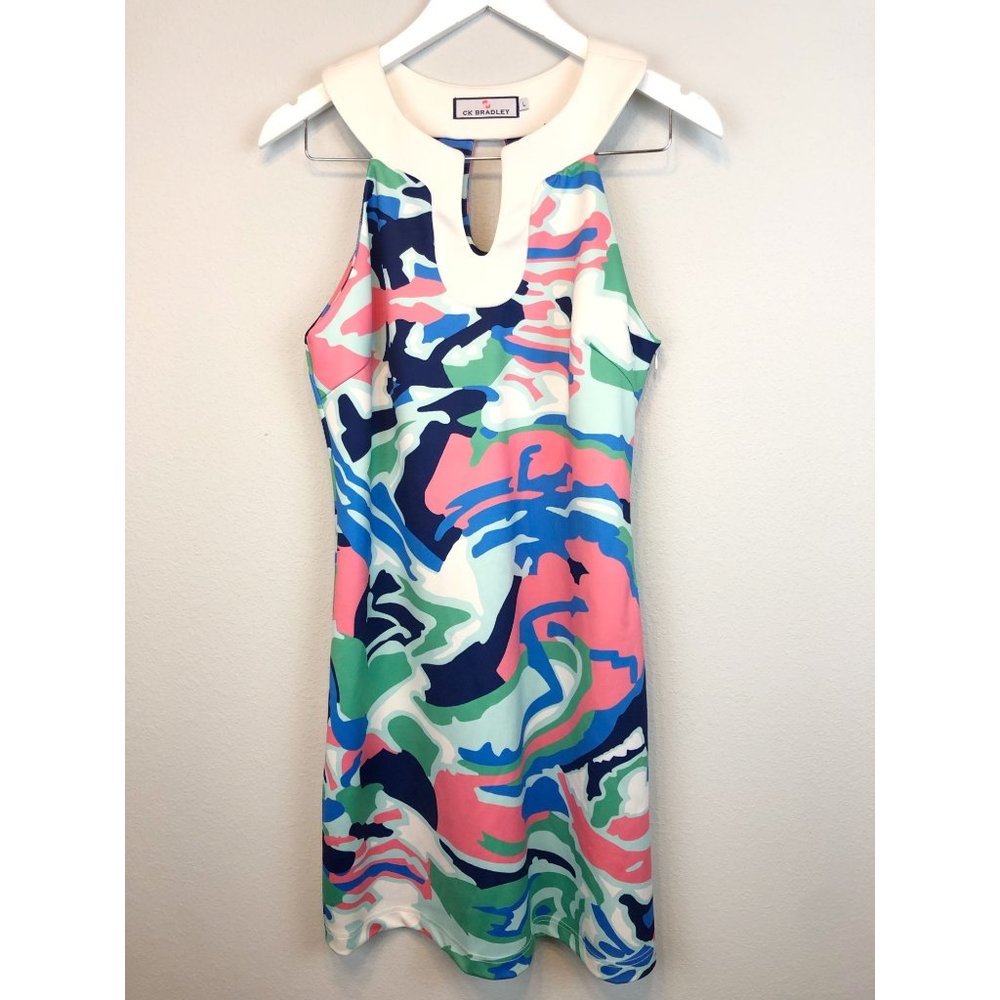 CK Bradley Multicolor Bright Sheath Dress sz L